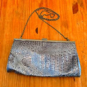 Gunne Sax Metallic Sheen Gray Crossbody Bag